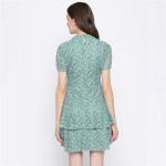 Women Lace Cutout Detail Layered Dress