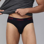 Men Navy Blue Solid Pure Cotton Brief