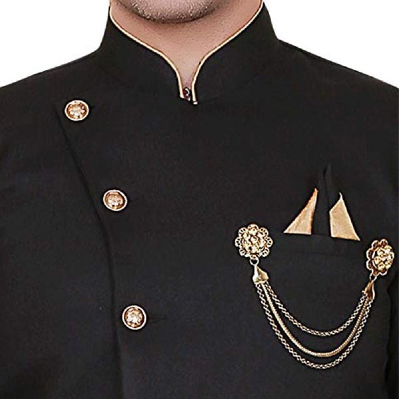 Honey Fashion Men's Solid Sherwani Set