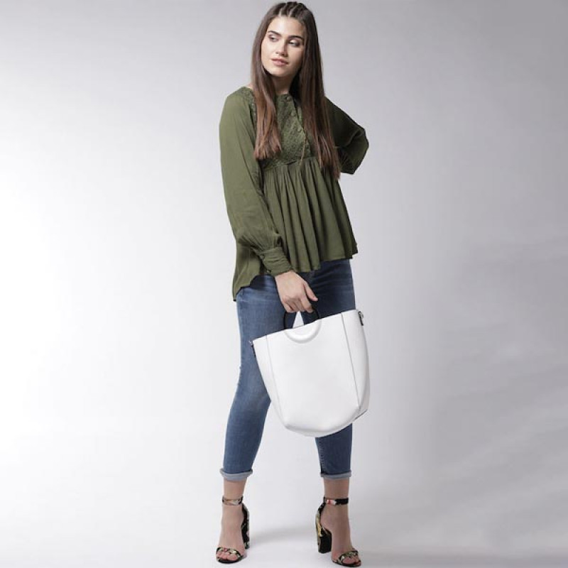 Olive Green Self-Design Empire Top